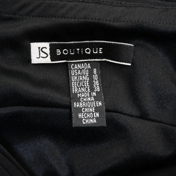 JS Boutique Women's 8 Black Rhinestone Embellished Evening Gown - Picture 9 of 11